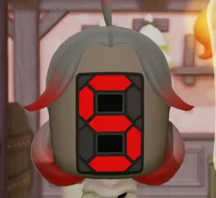 CalcuL8-R, the Calculator Mii that displays up to five numbers (5, 8, 0, 6, and 9)